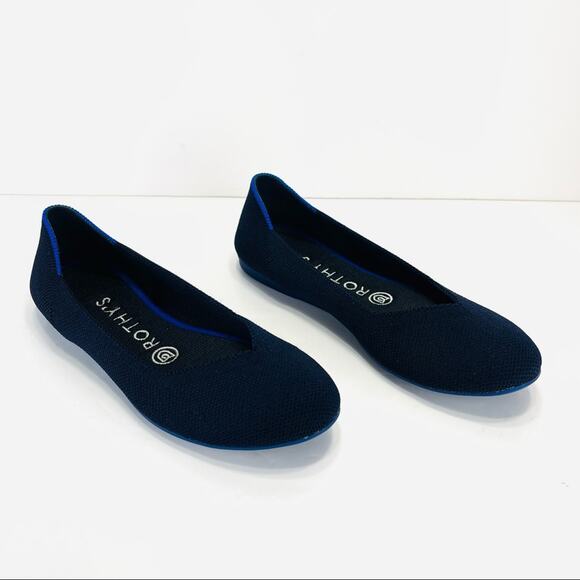 Rothy's Ballet Flats Size 6 Blue Knit Eco-Friendly Sustainable Vegan Round-Toe - Picture 12 of 16